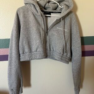 Alphalete Heather Gray Zip-Up Hoodie